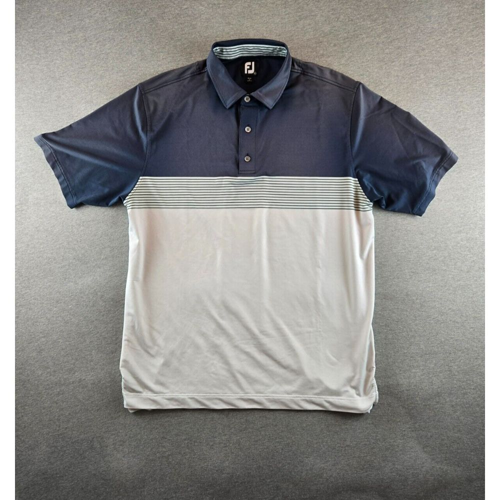 FootJoy Men's Lisle‎ Color Block Space Dye Self Collar Golf Polo Shirt XL